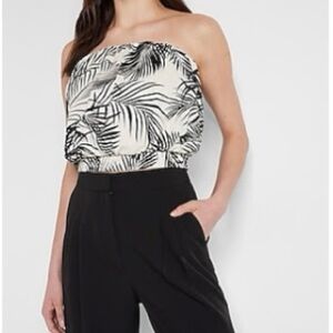 Express Banded Bottom Palm Print Tube Top size medium